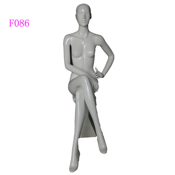 Full Body Female Sitting Mannequin With Head for Fashion Store