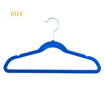 14" custom thin velvet plastic blue anti slip shirts coats bar hanger