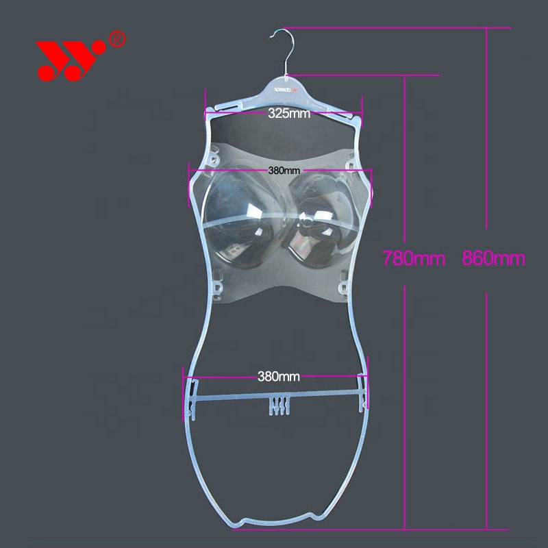 Custom transparent white one-piece swimsuit hanger