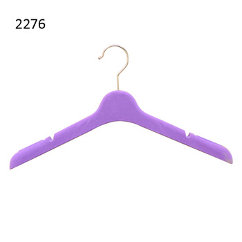 Flocking Gold Metal Hooks Hanger for Women Clothes Purple Hangers 