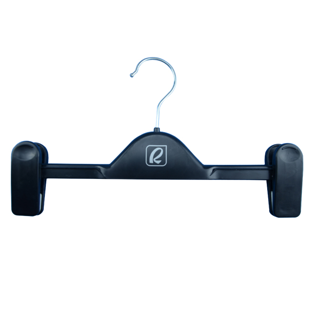 Plastic clothes clip hanger with logo