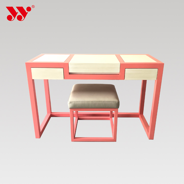 Pink and White Household Toilet Table Chair Set